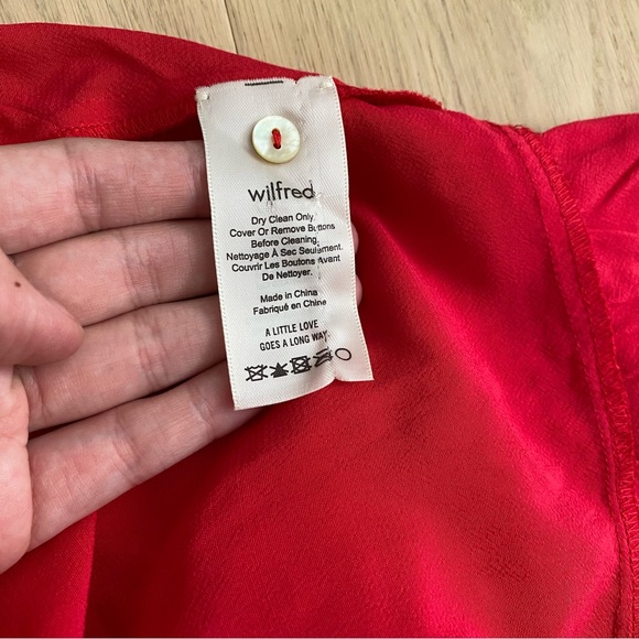 Aritzia Wilfred Free “Aurelia” Red Ruffle Blouse ❤️ - Picture 6 of 9